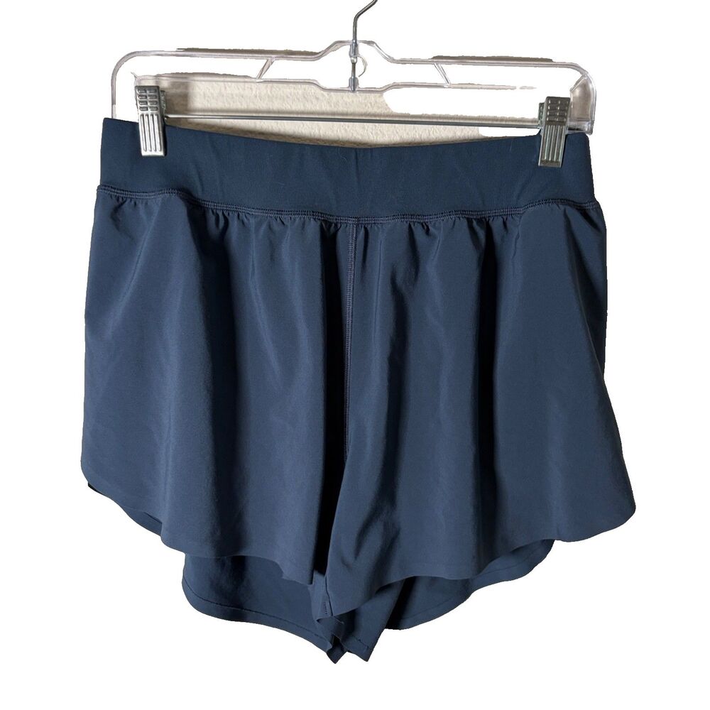 Crz Yoga Shorts Women's Large Blue Pull On Athletic 3" Inseam Active Running